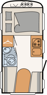overdwars bed caravan