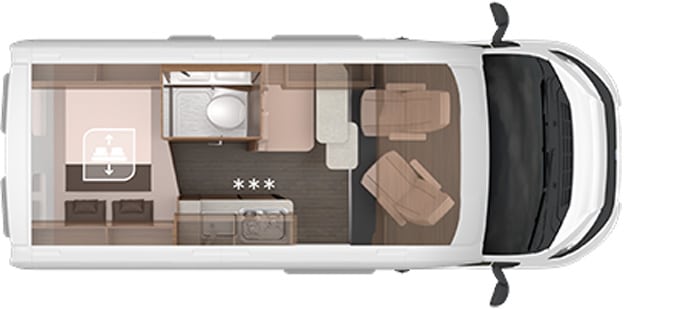 Knaus Buscamper - Boxlife 540 MQ plattegrond