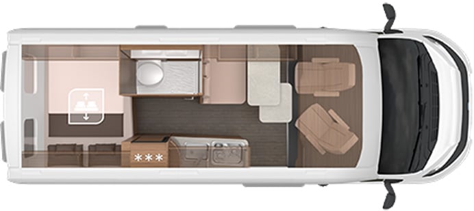 Knaus Buscamper - Boxlife 600 MQ plattegrond